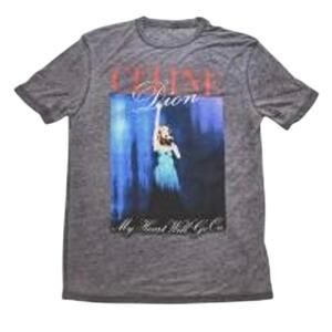 CELINE DION My Heart Will Go On Burnout Tee Size Small / P2P 17” New without Tag